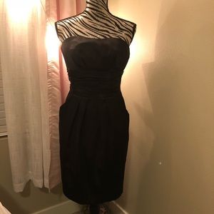 David’s Bridal Strapless Black Dress